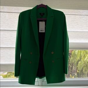 Emerald Green Double-Breasted Blazer